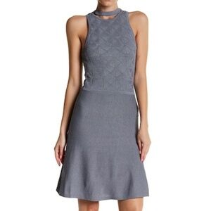 Ali & Jay women M palacio de bellas skater dress sleeveless gray knit prom homco